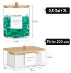 Glass Jars and Acrylic Dryer Sheet Holder, Laundry Pods Container with Bamboo Lid and 27 Labels, Powder Detergent Containers for Laundry Room Organization, Storage Jars Set (3 Pack)