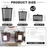 Zingbee 4 Pack Laundry Detergent Containers & Dryer Sheet Holder with Black Lids, Scoops & Labels - Plastic Laundry Organizer and Storage Jars for Pods, Detergent, Scent Booster