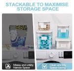 Zingbee 4 Pack Stackable Laundry Pods Container & Dryer Sheet Holder with Pop-Up Lids & Labels, Sealing Laundry Room Organization and Storage Jars for Powder, Scent Bead, Dryer Balls