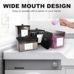 Zingbee 4 Pack Laundry Detergent Containers & Dryer Sheet Holder with Black Lids, Scoops & Labels - Plastic Laundry Organizer and Storage Jars for Pods, Detergent, Scent Booster