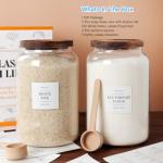 CZSZYGHBAO 2 PCS Large Glass Jar with Airtight Lid, Glass Food Storage Jars for Tea,Spice,Cereal, Egg,Flour,Coffee and More(1 gallon/4000 ml)