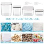 Zingbee 4 Pack Stackable Laundry Pods Container & Dryer Sheet Holder with Pop-Up Lids & Labels, Sealing Laundry Room Organization and Storage Jars for Powder, Scent Bead, Dryer Balls