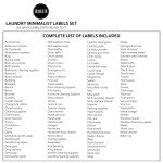 Dekluttr 144 Minimalist Laundry Labels for Organizing Linen, Storage, and Laundry Room Preprinted Organization Labels for Storage Bins Containers and Jars