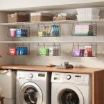 3-Pack Hanging Laundry Room Organizaton：Foldable Laundry Basket Wire Basket with 360°Rotating Hooks Space Saving Over Washer and Dryer Shelves - Laundry Organization and Storage, Black Patent