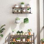 WTPLWD Industrial Pipe Clothing Racks with Top Shelf, 2 Tiers Wall Mounted Clothes Racks for Hanging Clothes, Heavy Duty Industrial Pipe Shelf with Hanging Rod for Laundry Room, Closet Storage