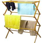 Home-it Wooden Clothes Drying Rack for Laundry - Collapsible Folding Bamboo Laundry Drying Rack for Drying Clothes - Heavy Duty Pre Assembled