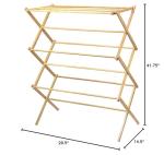 Home-it Wooden Clothes Drying Rack for Laundry - Collapsible Folding Bamboo Laundry Drying Rack for Drying Clothes - Heavy Duty Pre Assembled