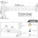 Danpoo Clothes Drying Rack Foldable Wall Mounted Laundry Drying Rack Clothing Coat Hanger Clothes Dryer White