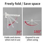 Danpoo Clothes Drying Rack Foldable Wall Mounted Laundry Drying Rack Clothing Coat Hanger Clothes Dryer White