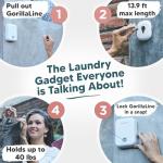 GorillaLine - Retractable Clothesline Indoor Outdoor Clothes Line | Heavy Duty Clothes Drying Laundry Line | Wall Mounted Drying Rack Clothing Line