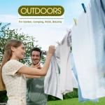 Idiomum Retractable Clothesline Indoor Outdoor Heavy Duty 40 Feet - PVC Clothes Line Retracting - Clothesline with Wall Mount - Retractable Laundry Line for Drying Clothes with 12 ClothesPins