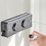 Yosuny Retractable Clothesline - 16.7Ft Twin Clothes Drying Laundry Line Indoor, Retractable Clothes Lines for Hanging Clothes Outdoor, Heavy Duty Retracting Clothing Line Wall Mounted, Shinygrey