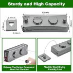 Yosuny Retractable Clothesline - 16.7Ft Twin Clothes Drying Laundry Line Indoor, Retractable Clothes Lines for Hanging Clothes Outdoor, Heavy Duty Retracting Clothing Line Wall Mounted, Shinygrey