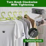 Yosuny Retractable Clothesline - 16.7Ft Twin Clothes Drying Laundry Line Indoor, Retractable Clothes Lines for Hanging Clothes Outdoor, Heavy Duty Retracting Clothing Line Wall Mounted, Shinygrey