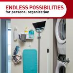 Command Broom and Mop Grippers, 2 Hangers and 4 Command Strips, Damage Free Hanging Wall Mount Broom and Mop Holder, Household Cleaning Organizer for Organization and Storage, Holds up to 4 lb