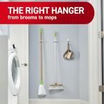 Command Broom and Mop Grippers, 2 Hangers and 4 Command Strips, Damage Free Hanging Wall Mount Broom and Mop Holder, Household Cleaning Organizer for Organization and Storage, Holds up to 4 lb