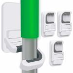 Tinkeep 3pack Broom and Mop Holder Wall Mount No Drill Mop and Broom Gripper Mop Handle Hanger Household Cleaning Organizer, Holds up to 6 lb