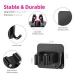 DOMAXCAI 4 Pack Anti-Slip Broom Holder, Space-Saving, Damage-Free Wall Mount, Stainless Steel, Black