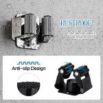 JAMEND CLXP 3PCS Broom and Mop Holder, Heavy Duty Garden Tool Organizer Rack Rake and Shovel Handle, Stainless Steel Mop Hanger. Wall Mounted Utility Rack with Screws, Silver.