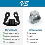 JAMEND CLXP 3PCS Broom and Mop Holder, Heavy Duty Garden Tool Organizer Rack Rake and Shovel Handle, Stainless Steel Mop Hanger. Wall Mounted Utility Rack with Screws, Silver.