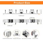 CUXIXA Mop and Broom Holder Wall Mount, Upgraded Broom Organizer Wall Mount, Stainless Steel Broom Hanger Wall Mount for Home Kitchen Garden Laundry Garage (3 Racks with 4 Hooks)