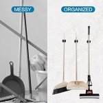 JAMEND CLXP 3PCS Broom and Mop Holder, Heavy Duty Garden Tool Organizer Rack Rake and Shovel Handle, Stainless Steel Mop Hanger. Wall Mounted Utility Rack with Screws, Silver.