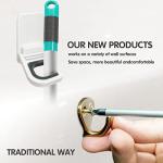 3 Pack Broom Holder Wall Mount, No Drill Self Adhesive Mop & Broom Hanger, Command Broom Organizer for Mop, Dustpan, Cleaning Tools, Holds 6 lb, White