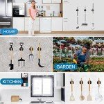 JAMEND CLXP 3PCS Broom and Mop Holder, Heavy Duty Garden Tool Organizer Rack Rake and Shovel Handle, Stainless Steel Mop Hanger. Wall Mounted Utility Rack with Screws, Silver.