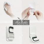 3 Pack Broom Holder Wall Mount, No Drill Self Adhesive Mop & Broom Hanger, Command Broom Organizer for Mop, Dustpan, Cleaning Tools, Holds 6 lb, White