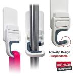 3 Pack Broom Holder Wall Mount, No Drill Self Adhesive Mop & Broom Hanger, Command Broom Organizer for Mop, Dustpan, Cleaning Tools, Holds 6 lb, White