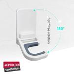 3 Pack Broom Holder Wall Mount, No Drill Self Adhesive Mop & Broom Hanger, Command Broom Organizer for Mop, Dustpan, Cleaning Tools, Holds 6 lb, White