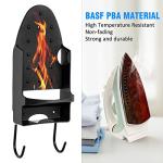 Pensino Ironing Board Hanger Wall Mount Ironing Holder Heat Resistant Iron Hanger with Iron Board Rack for Max 5 Inch Width (Black)