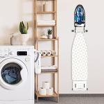Pensino Ironing Board Hanger Wall Mount Ironing Holder Heat Resistant Iron Hanger with Iron Board Rack for Max 5 Inch Width (Black)