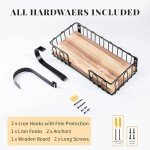 TJ.MOREE Ironing Board Hanger Metal Wall Mount Iron and Ironing Board Holder, Laundry Room Decor and Storage with Large Storage Black