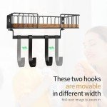 TJ.MOREE Ironing Board Hanger Metal Wall Mount Iron and Ironing Board Holder, Laundry Room Decor and Storage with Large Storage Black