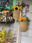 Goodpick 2pack Jute Hanging Basket - Small Woven Fern Hanging Rope Basket Flower Plants Wall Basket Decor Set Boho, 7.87 x 7 x 11.7 inches