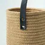 Goodpick 2pack Jute Hanging Basket - Small Woven Fern Hanging Rope Basket Flower Plants Wall Basket Decor Set Boho, 7.87 x 7 x 11.7 inches