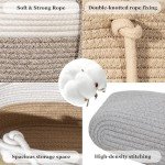 wymulot 3 Tier Wall Mounted Woven Hanging Basket, Over the Door Hanging Basket with Hooks, Decorative Storage Hanging Closet Removable, Large Wall Basket for Living Room, Bedroom, Kitchen (Brown)