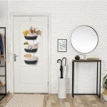 wymulot 3 Tier Wall Mounted Woven Hanging Basket, Over the Door Hanging Basket with Hooks, Decorative Storage Hanging Closet Removable, Large Wall Basket for Living Room, Bedroom, Kitchen (Brown)