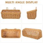 11 inches Wall Hanging Baskets Woven Basket Boho Style Fruit Basket Storage Baskets for Organizing Home Kitchen Garden Plants Hanging Decoration