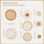 Boho Wall Basket Decor Set of 8 - Flat Woven Basket Wall Hanging Decor,Round Tassels White Macrame Tapestry Wall Decor Art,Handmade Rattan Wicker Seagrass Home Wall Baskets Decor（Boho Classic)