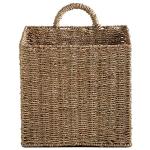 MyGift 12.5 Inch Rustic Woven Wall Hanging Storage Basket, Large Decorative Baskets, Magazine and Mail Organizer Basket