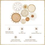 Boho Wall Basket Decor Set of 8 - Flat Woven Basket Wall Hanging Decor,Round Tassels White Macrame Tapestry Wall Decor Art,Handmade Rattan Wicker Seagrass Home Wall Baskets Decor（Boho Classic)