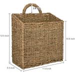 MyGift 12.5 Inch Rustic Woven Wall Hanging Storage Basket, Large Decorative Baskets, Magazine and Mail Organizer Basket