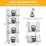 4-Pack Hanging Laundry Room Organizer：Foldable Laundry Room Organizaton Wire Basket with 360°Rotating Hooks Space Saving Over Washer and Dryer Shelves - Metal Laundry Basket Storage, Black Patent