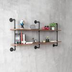 HDDFER Floating Shelves for Wall Laundry Room Shelves Bookshelf Industrial Pipe Shelving Shelves Real Wood Planks 60 inch Rustic Wall Shelves Hanging Bookshelves Farmhouse Kitchen Bar Shelving