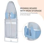 KINGBOARD Wall Mounted Ironing Board with Iron Holder, Compact Ironing Board for Small Spaces, Foldable Iron Stand Heat Resistant Cover, 36" X 12" Deep Blue