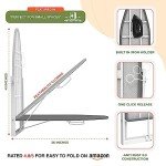 Xabitat Wall Mounted Ironing Board with Iron Holder, 36.2" X 12.2" Compact Mount Fold Down Ironing Board for Small Spaces, Space Saving with Cotton Fabric Cover, Black and Grey