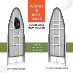 Xabitat Wall Mounted Ironing Board with Iron Holder, 36.2" X 12.2" Compact Mount Fold Down Ironing Board for Small Spaces, Space Saving with Cotton Fabric Cover, Black and Grey