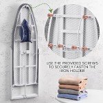 Xabitat Wall Mounted Ironing Board with Iron Holder, 36.2" X 12.2" Compact Mount Fold Down Ironing Board for Small Spaces, Space Saving with Cotton Fabric Cover, Black and Grey